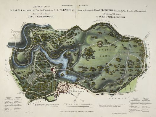 A_new_and_accurate_plan_of_Blenheim_Palace_-_L'Art_de_Créer_les_Jardins_(1835),_pl.1_-_BL